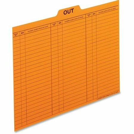 TOPS BUSINESS FORMS Pendaflex 2051, SALMON COLORED CHARGE-OUT GUIDES, 1/5-CUT TOP TAB, OUT, 8.5 X 11, SALMON, 100PK PFX2051